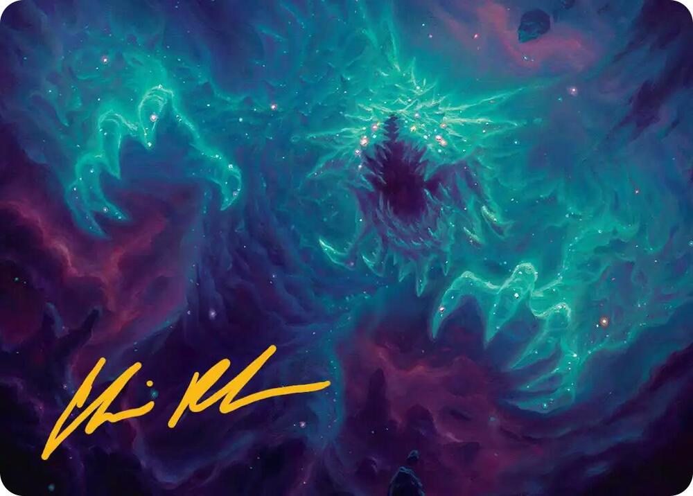 Cosmogoyf Art Card Gold Stamped Signature 24 (Art Series: Edge of Eternities)  | Good Games Modbury