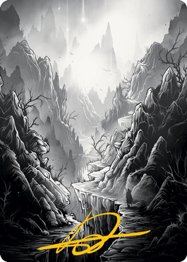 Mountain Art Card (Gold-Stamped Signature) [Innistrad: Midnight Hunt Art Series] | Good Games Modbury