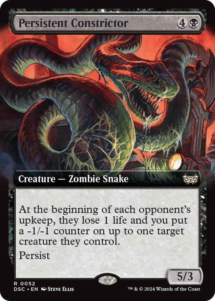 Persistent Constrictor 52 (Commander: Duskmourn: House of Horror)  - Extended Art | Good Games Modbury
