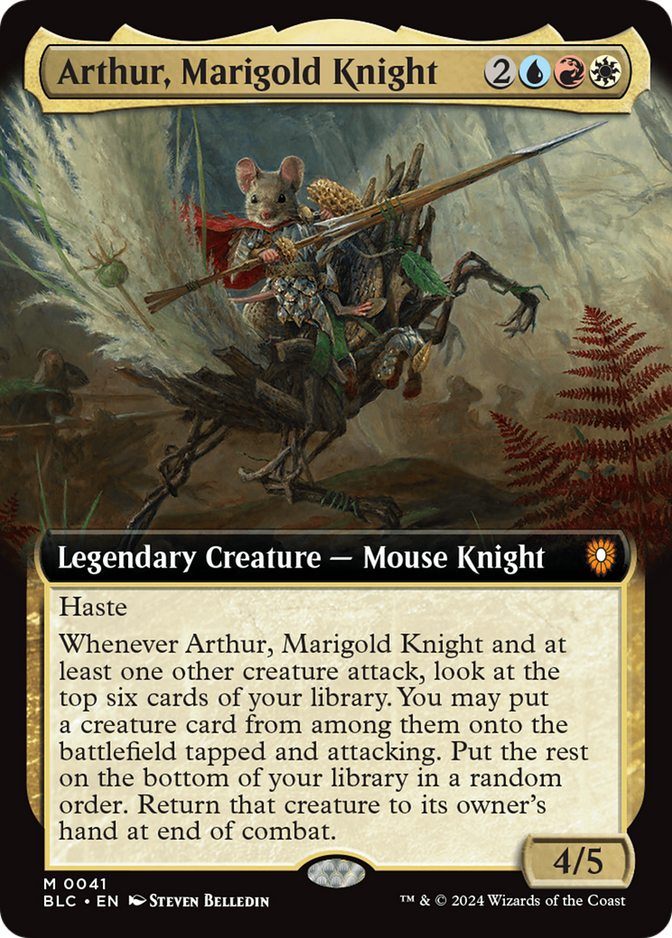 Arthur, Marigold Knight (Extended Art) [Bloomburrow Commander] | Good Games Modbury