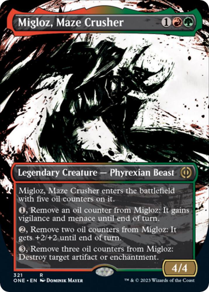 Migloz, Maze Crusher 321/271 (Phyrexia: All Will Be One)  - Borderless | Good Games Modbury