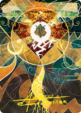Lightning Bolt Art Card Gold Stamped Signature 76 (Art Series: Strixhaven)  | Good Games Modbury