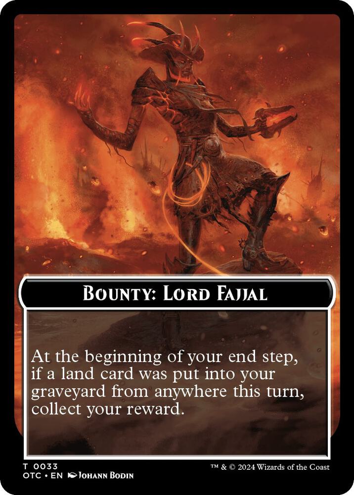 Bounty Lord Fajjal Bounty Rules Double Sided Token 33 (Commander: Outlaws of Thunder Junction)  | Good Games Modbury