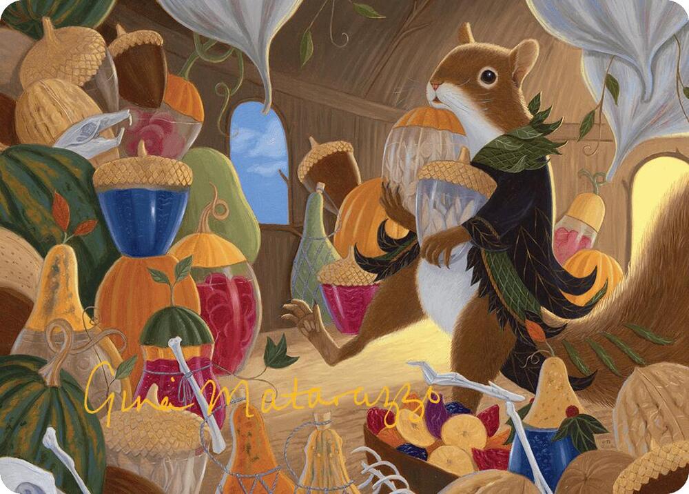 Stocking the Pantry Art Card Gold Stamped Signature 24 (Art Series: Bloomburrow)  | Good Games Modbury