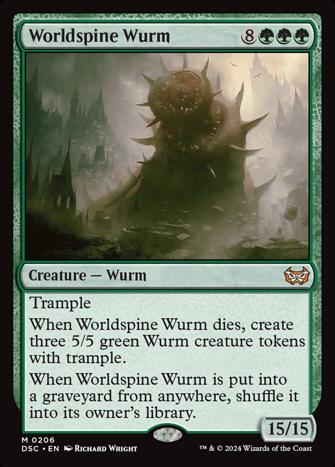 Worldspine Wurm 206/40 (Commander: Duskmourn: House of Horror)  | Good Games Modbury