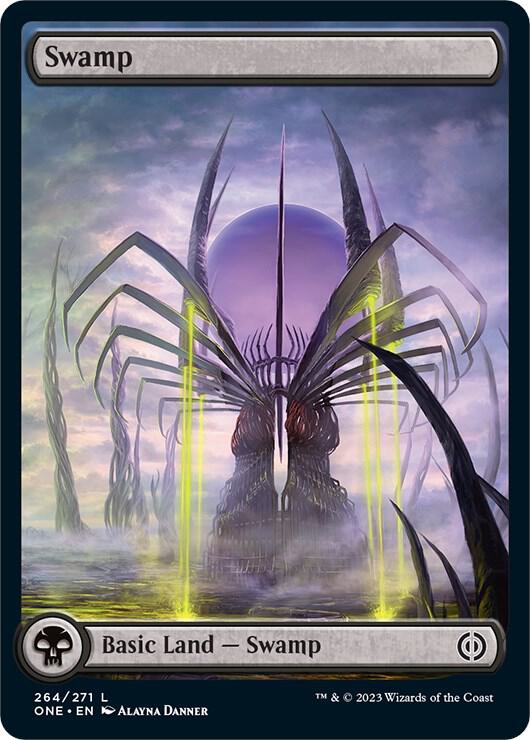 Swamp 264 (Phyrexia: All Will Be One)  - Full Art Foil | Good Games Modbury