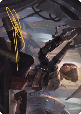 Thopter Mechanic Art Card Gold Stamped Signature 13 (Art Series: The Brothers' War)  | Good Games Modbury