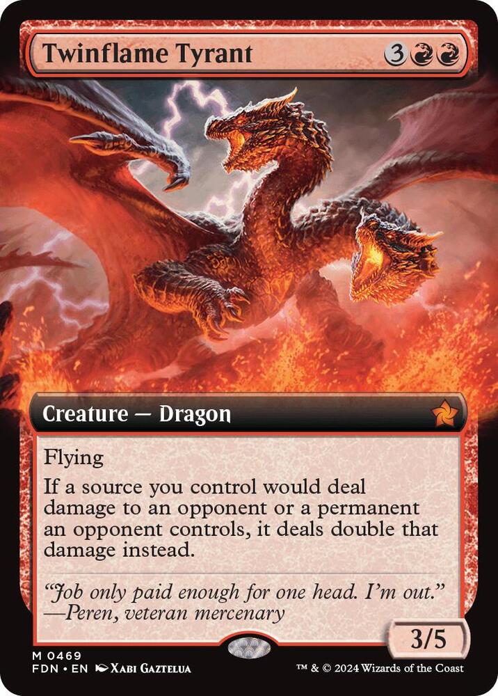Twinflame Tyrant Extended Art 469 (Foundations)  - Extended Art | Good Games Modbury