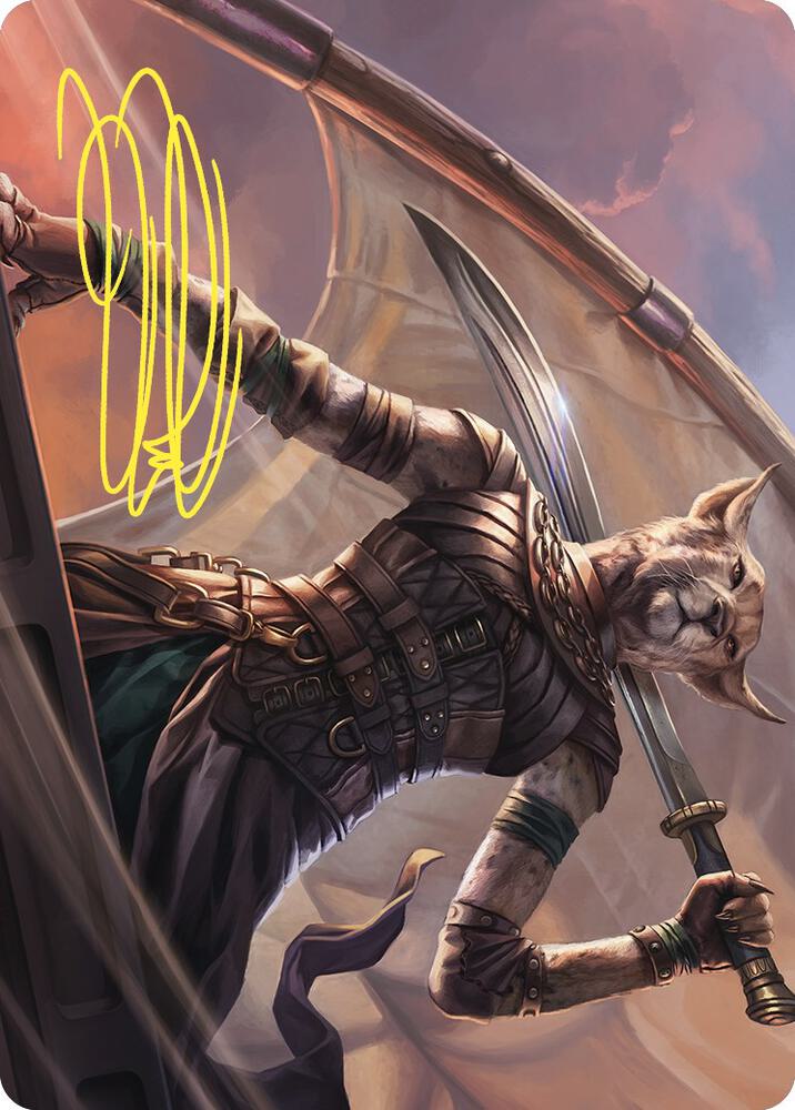 Mirri Weatherlight Duelist Art Card Gold Stamped Signature 28 (Art Series: Commander Masters)  | Good Games Modbury