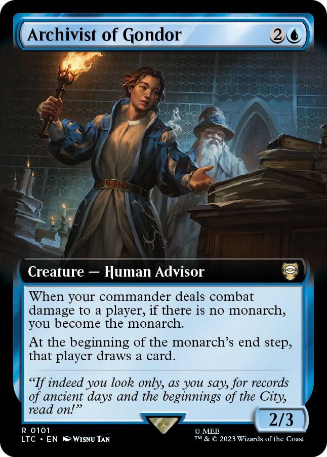 Archivist of Gondor 101/347 (Commander: The Lord of the Rings: Tales of Middle-earth)  - Extended Art | Good Games Modbury