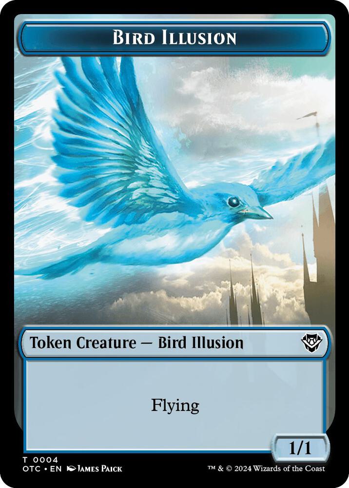 Bird Illusion Elemental 0014 Double Sided Token 4 // 14 (Commander: Outlaws of Thunder Junction)  | Good Games Modbury
