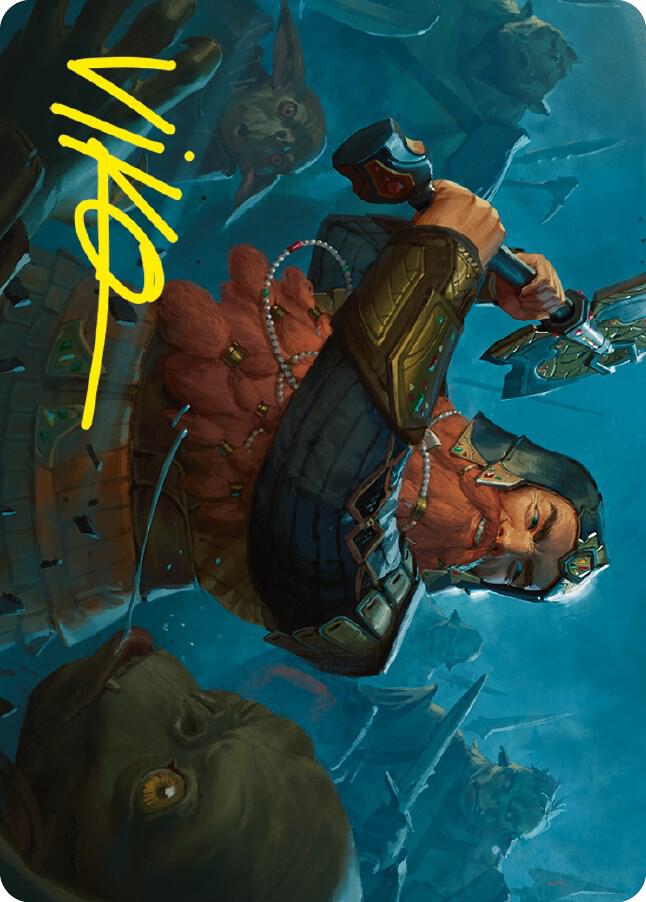 Gimli Counter of Kills Art Card 10 81 Gold Stamped Signature 10 (Art Series: Universes Beyond: The Lord of the Rings: Tales of Middle-earth)  | Good Games Modbury