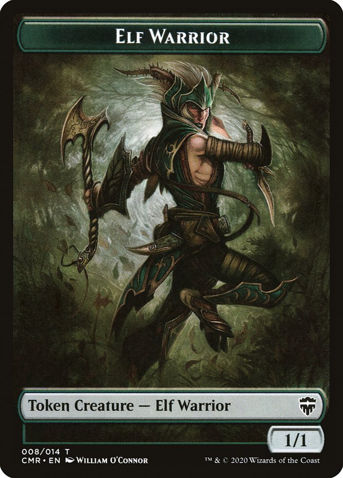 Copy (013) // Elf Warrior Double-Sided Token [Commander Legends Tokens] | Good Games Modbury