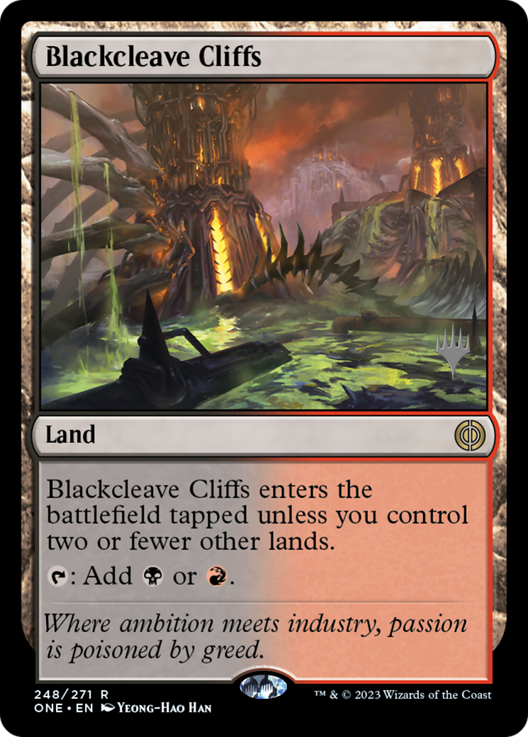 Blackcleave Cliffs (Promo Pack) [Phyrexia: All Will Be One Promos] | Good Games Modbury