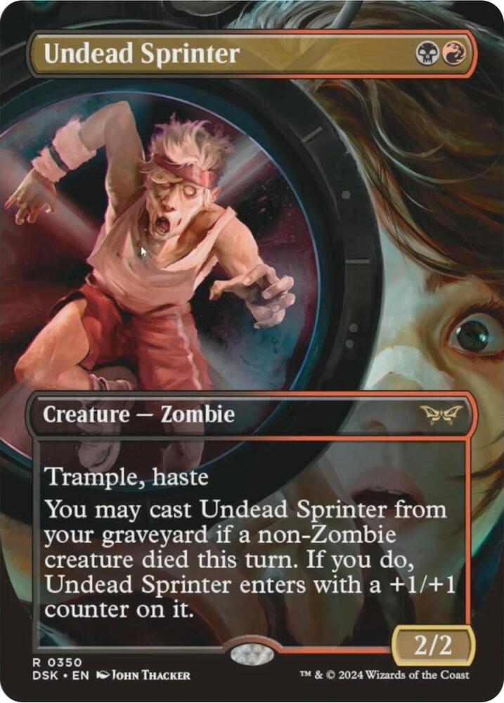 Undead Sprinter 350/286 (Duskmourn: House of Horror)  - Borderless Foil | Good Games Modbury