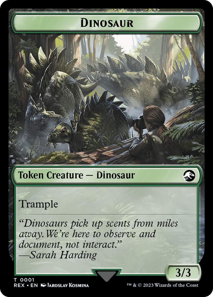 Treasure (0018) // Dinosaur (0001) Double-Sided Token [The Lost Caverns of Ixalan Tokens] | Good Games Modbury