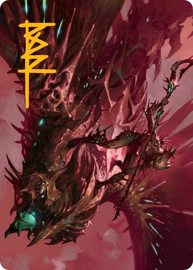 Skyclave Invader Art Card Gold Stamped Signature 18 (Art Series: March of the Machine)  | Good Games Modbury