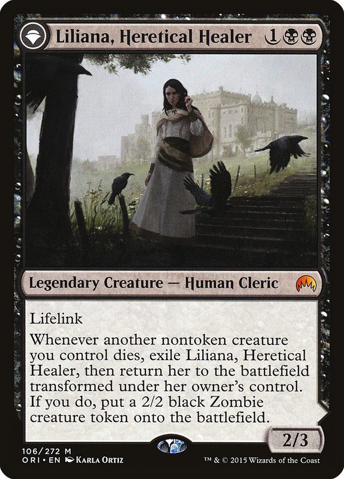 Liliana, Heretical Healer // Liliana, Defiant Necromancer [Magic Origins] | Good Games Modbury