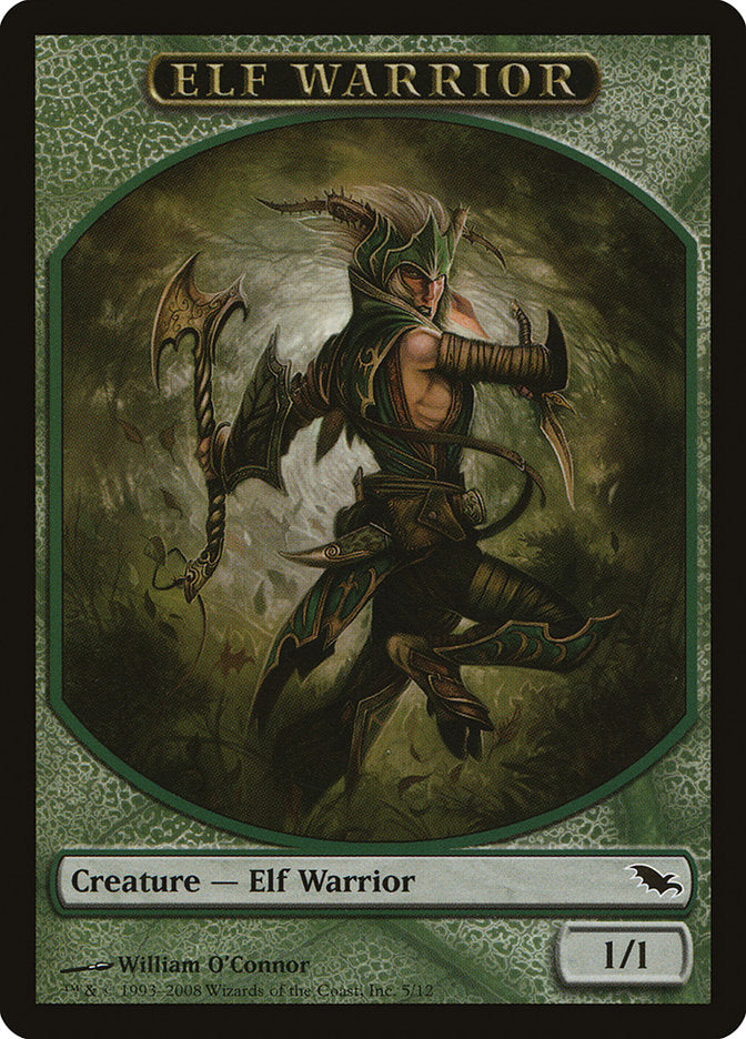 Elf Warrior Token (5/12) [Shadowmoor Tokens] | Good Games Modbury