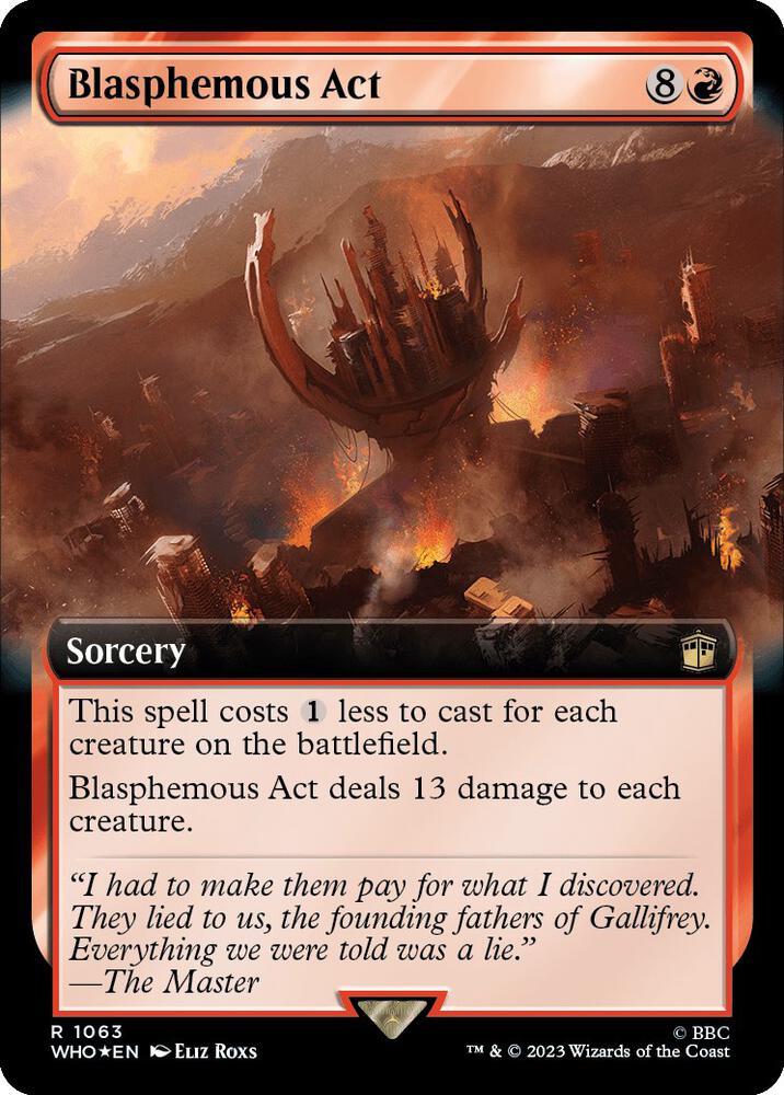 Blasphemous Act 1063/331 (Universes Beyond: Doctor Who)  - Extended Art Surge Foil | Good Games Modbury