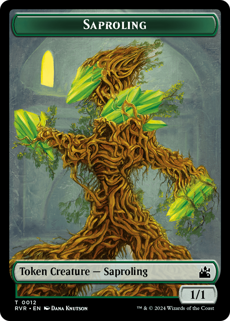 Saproling // Beast Double-Sided Token [Ravnica Remastered Tokens] | Good Games Modbury