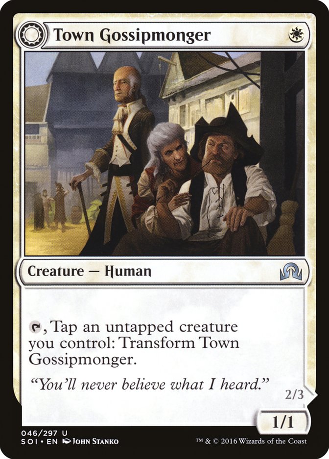 Town Gossipmonger // Incited Rabble [Shadows over Innistrad] | Good Games Modbury