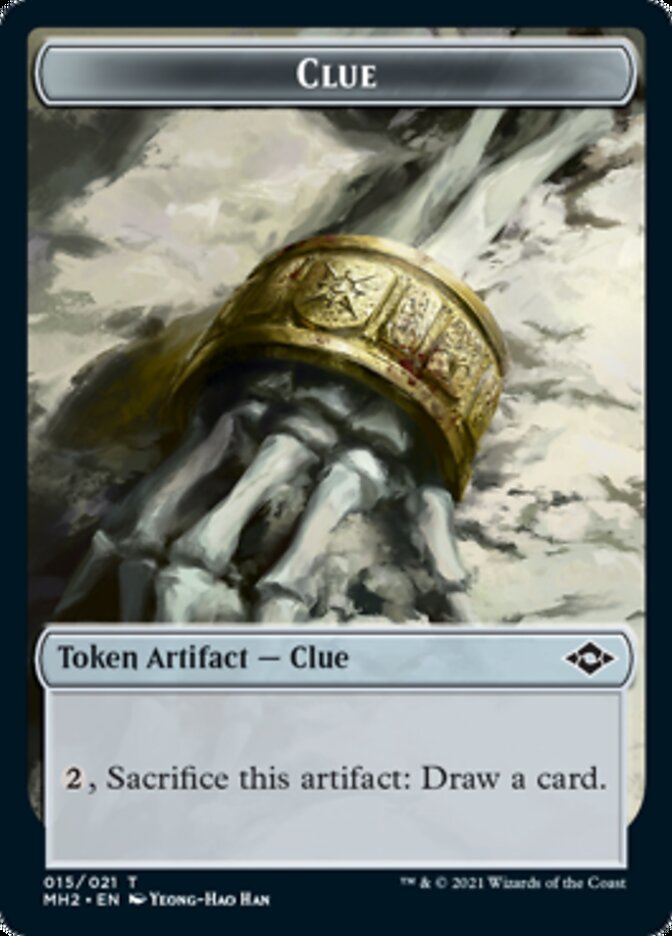 Bird // Clue (15) Double-Sided Token [Modern Horizons 2 Tokens] | Good Games Modbury