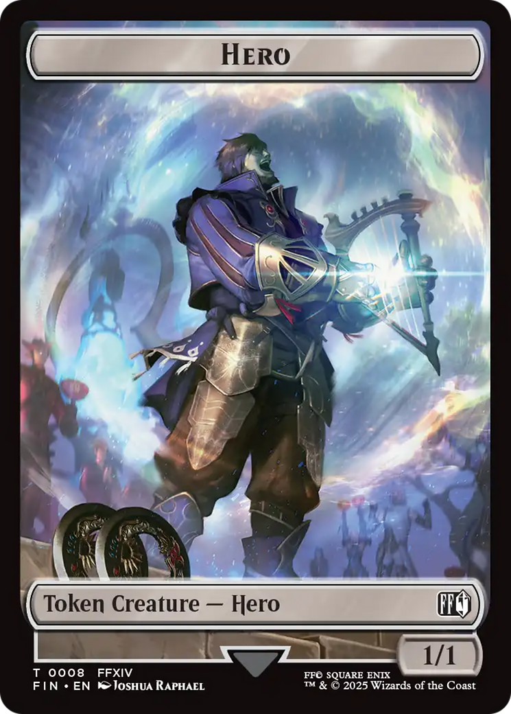 Human Soldier // Hero (0008) Double-Sided Token [FINAL FANTASY Commander Tokens] | Good Games Modbury