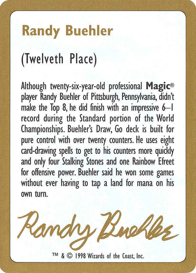 Randy Buehler Bio [World Championship Decks 1998] | Good Games Modbury