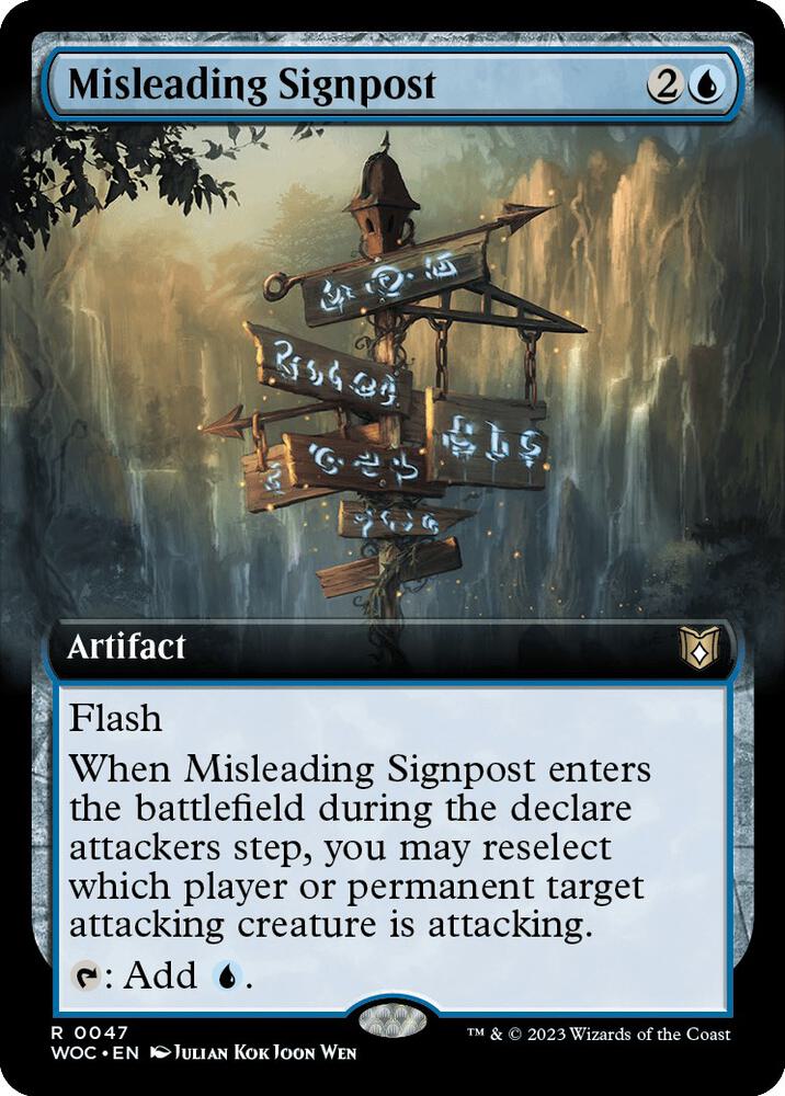 Misleading Signpost 47/173 (Commander: Wilds of Eldraine)  - Extended Art | Good Games Modbury