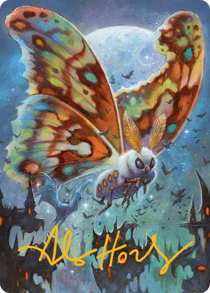 Luminous Broodmoth Art Card Gold Stamped Signature 48 (Art Series: Bloomburrow)  | Good Games Modbury