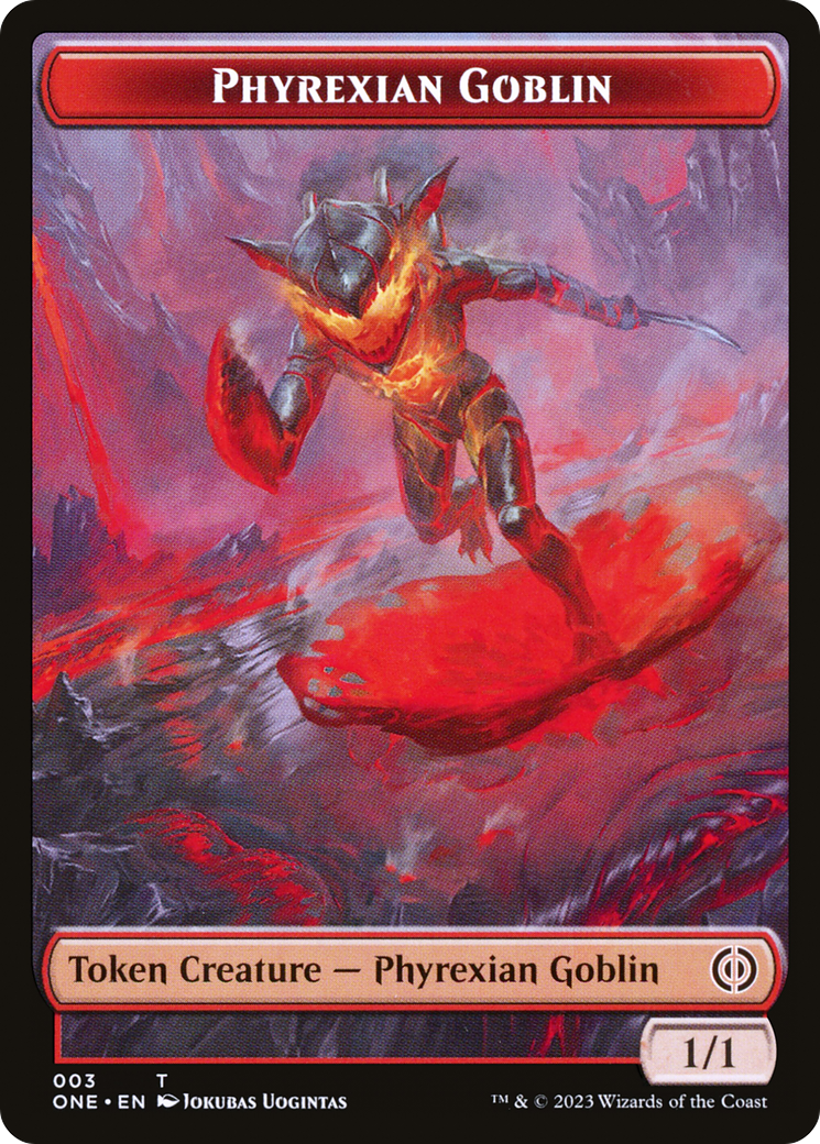Phyrexian Goblin // Cat Double-Sided Token [Phyrexia: All Will Be One Tokens] | Good Games Modbury