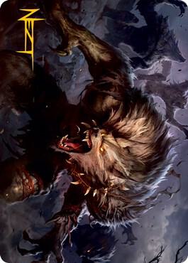 Village Reavers Art Card Gold Stamped Signature 45 (Art Series: Innistrad: Midnight Hunt)  | Good Games Modbury