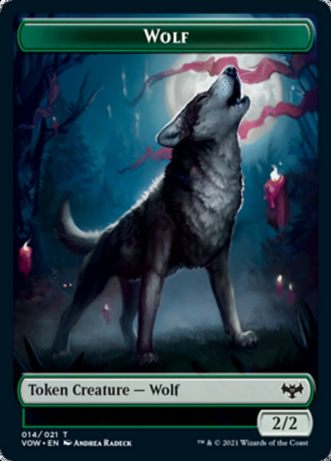 Human (001) // Wolf (014) Double-Sided Token [Innistrad: Crimson Vow Tokens] | Good Games Modbury