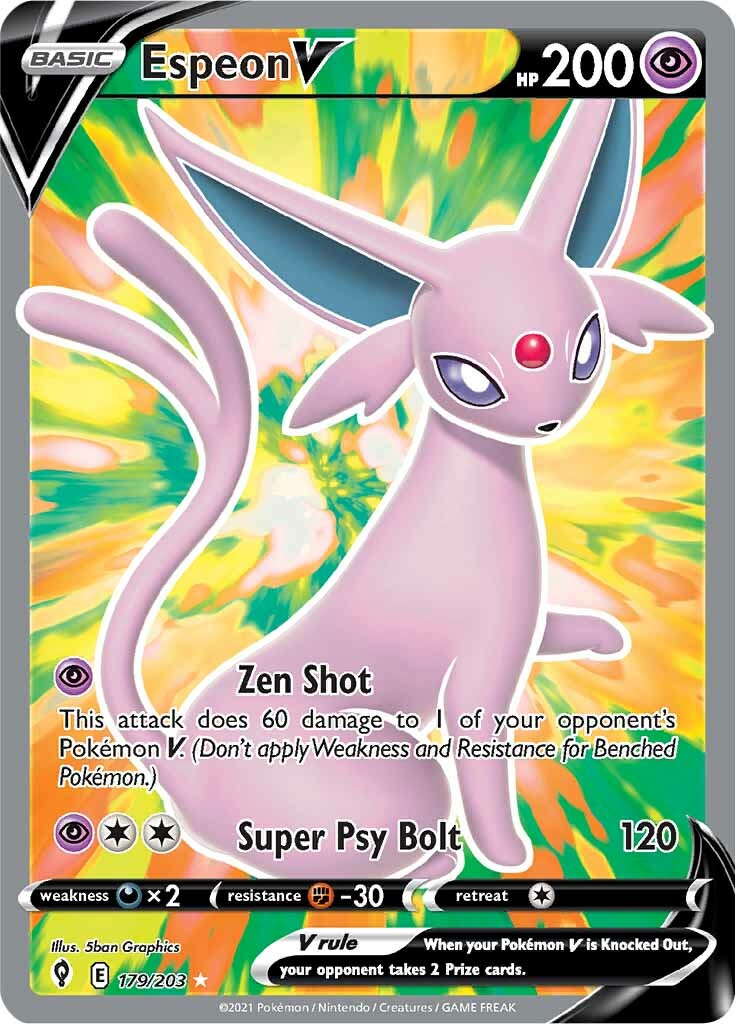 Espeon V (179/203) [Sword & Shield: Evolving Skies] | Good Games Modbury