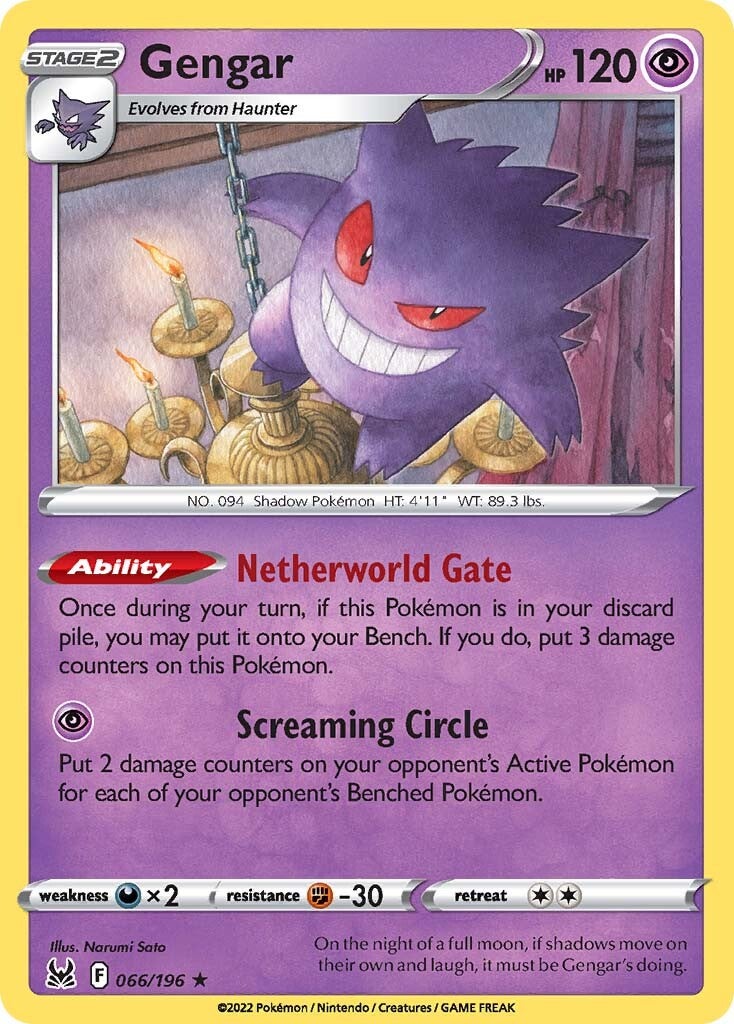 Gengar (066/196) (Theme Deck Exclusive) [Sword & Shield: Lost Origin] | Good Games Modbury