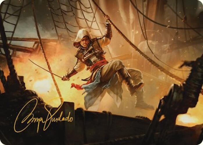 Edward Kenway Art Card Gold Stamped Signature 5 (Art Series: Universes Beyond: Assassin's Creed)  | Good Games Modbury