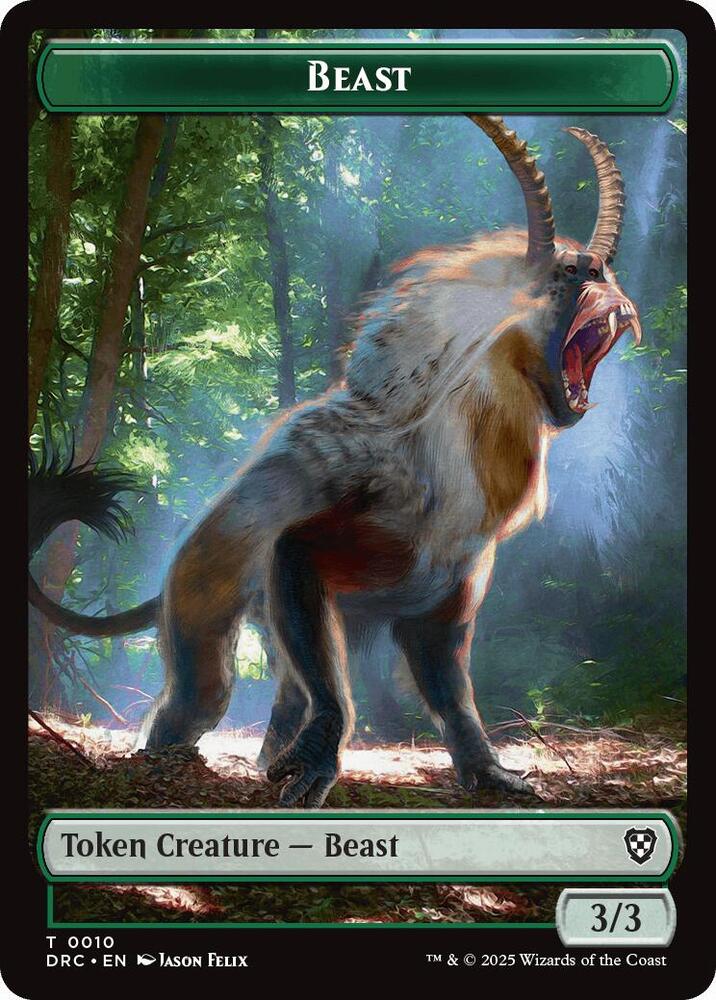 Beast 0010 Beast 0011 Double Sided Token 10 // 11 (Commander: Aetherdrift)  - Foil | Good Games Modbury
