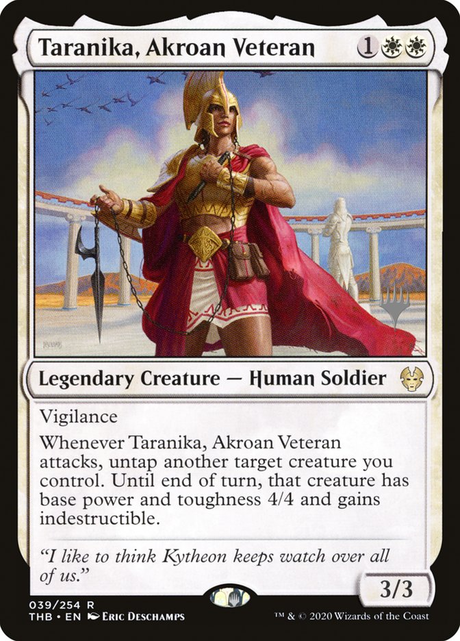 Taranika, Akroan Veteran (Promo Pack) [Theros Beyond Death Promos] | Good Games Modbury