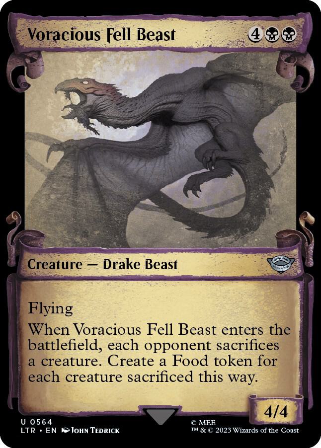 Voracious Fell Beast 564 (Universes Beyond: The Lord of the Rings: Tales of Middle-earth)  - Showcase Scroll Foil | Good Games Modbury