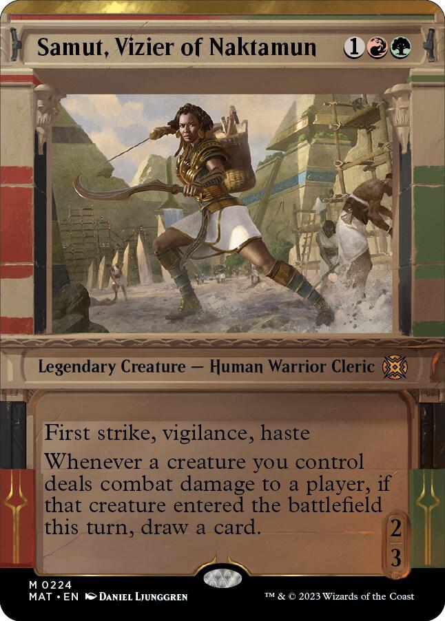 Samut, Vizier of Naktamun 224/50 (March of the Machine: The Aftermath)  - Showcase Halo Foil | Good Games Modbury
