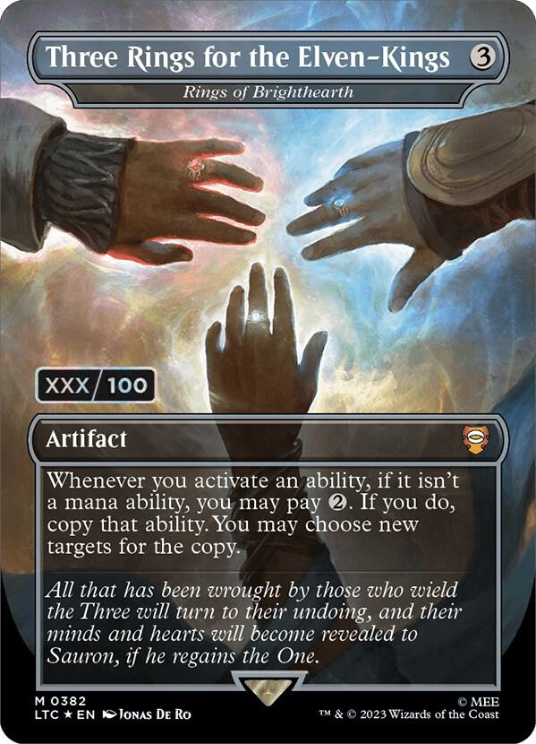 Three Rings for the Elven-Kings // Rings of Brighthearth Serial Numbered 382 (Commander: The Lord of the Rings: Tales of Middle-earth)  - Double Rainbow Foil | Good Games Modbury
