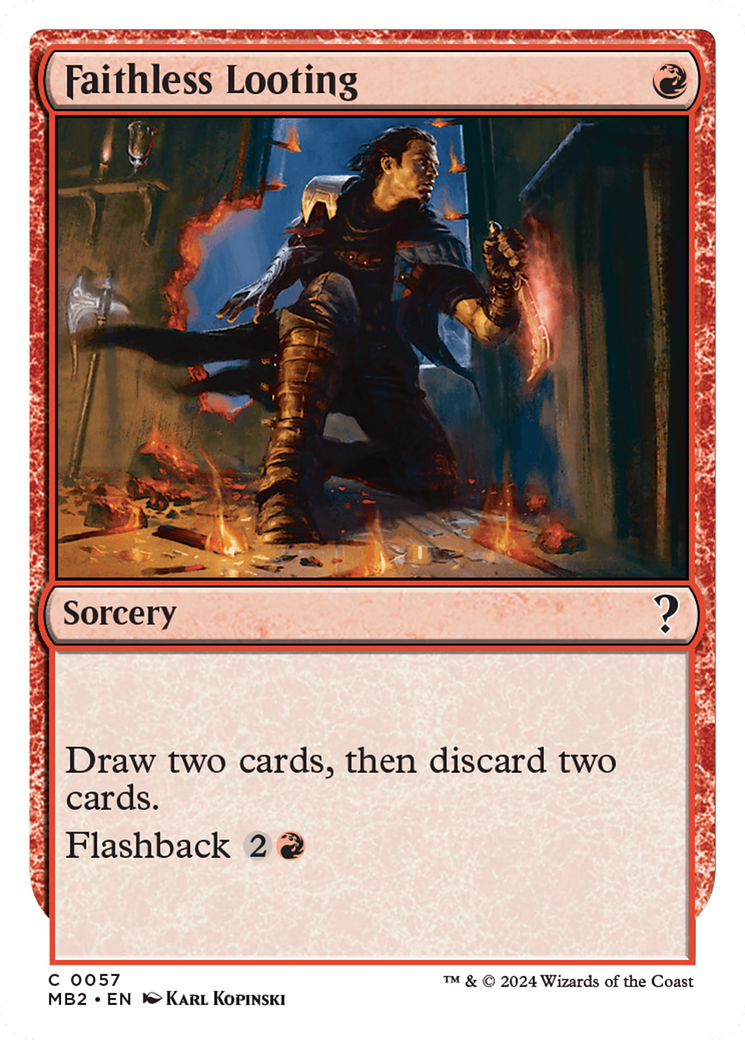 Faithless Looting (White Border) [Mystery Booster 2] | Good Games Modbury