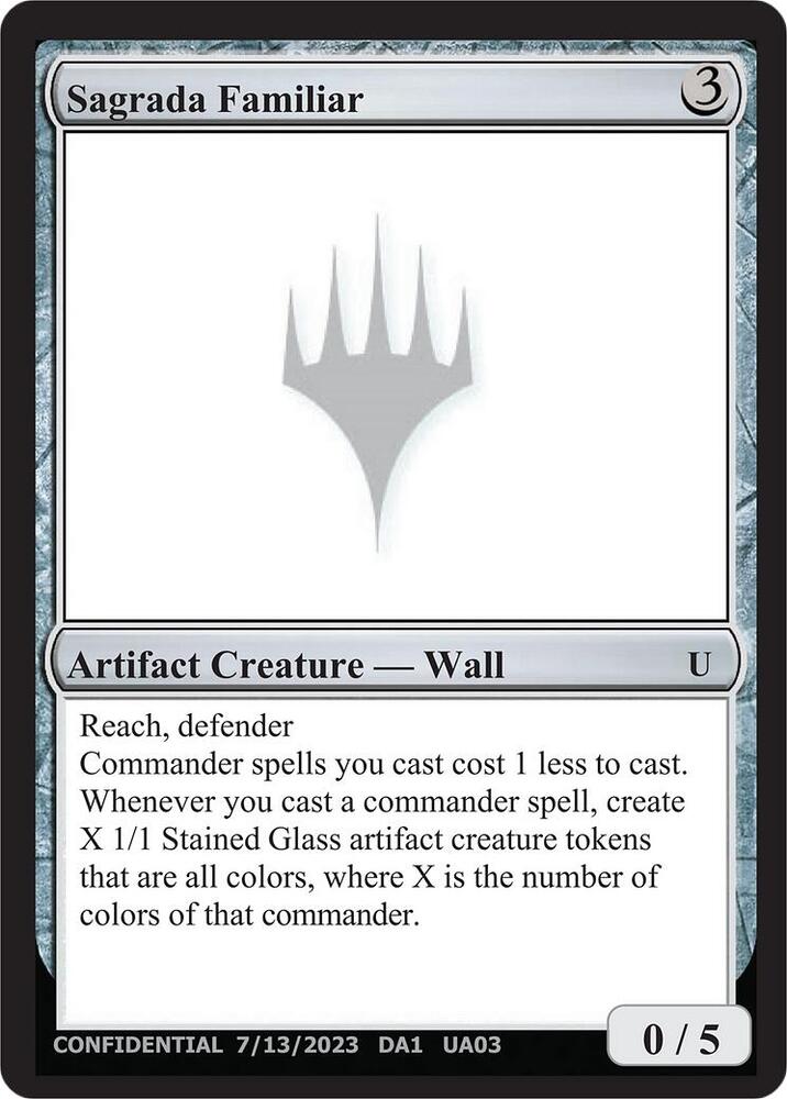 Sagrada Familiar UA03d/477 (Un-Known Event Playtest Cards)  | Good Games Modbury