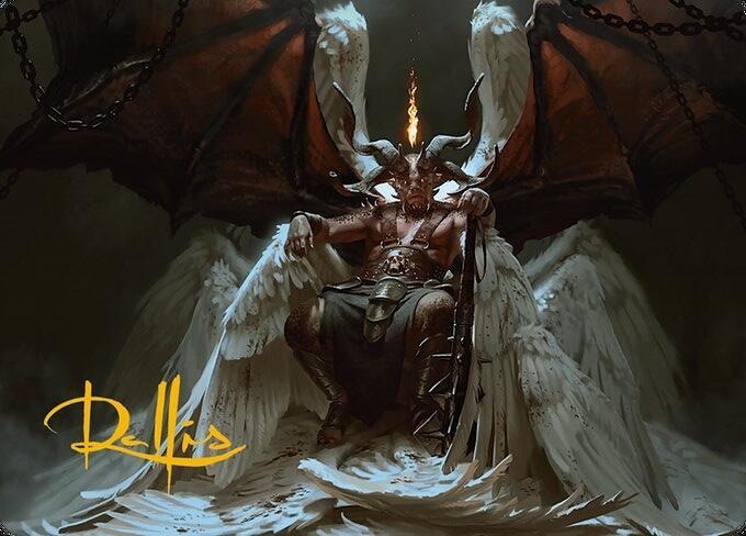 Shilgengar Sire of Famine Art Card Gold Stamped Signature 4 (Art Series: Modern Horizons 3)  | Good Games Modbury