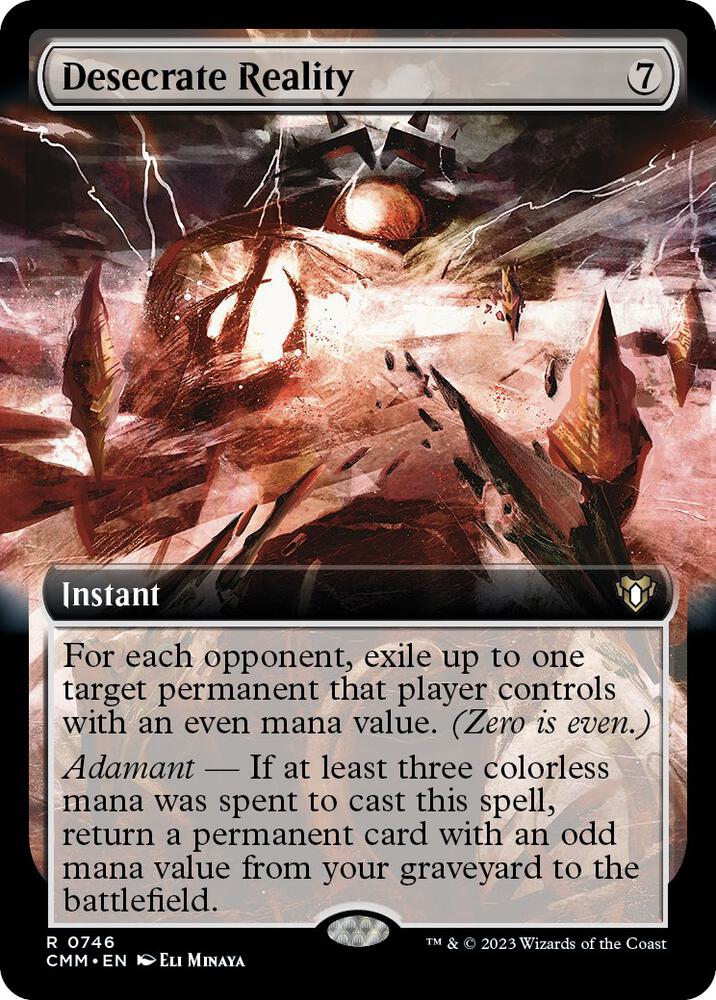 Desecrate Reality 746 (Commander Masters)  - Extended Art Foil | Good Games Modbury