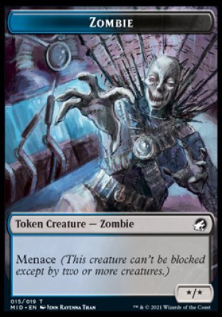 Clue // Zombie (015) Double-Sided Token [Innistrad: Midnight Hunt Tokens] | Good Games Modbury