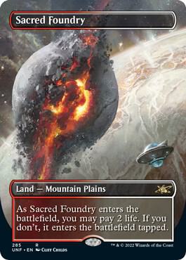 Sacred Foundry Borderless 285/244 (Unfinity)  - Foil | Good Games Modbury