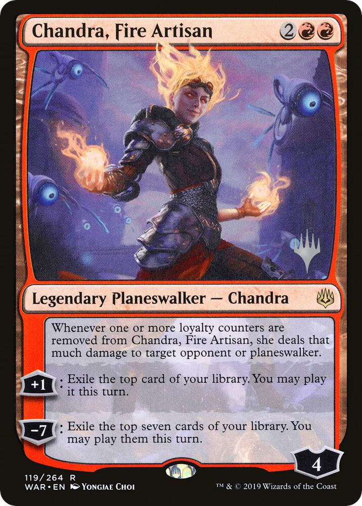 Chandra Fire Artisan 119 (Promo Pack: Throne of Eldraine)  - Foil | Good Games Modbury