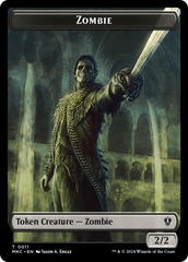 Salamander Warrior // Zombie Double-Sided Token [Murders at Karlov Manor Commander Tokens] | Good Games Modbury